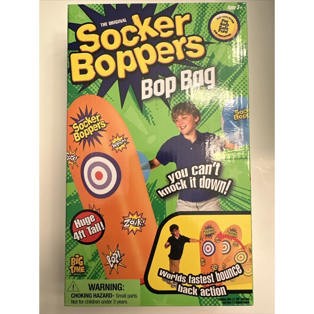 3 NEW Socker Boppers Bop Bag Punching Bag 4 Feet Tall - Orange Color
